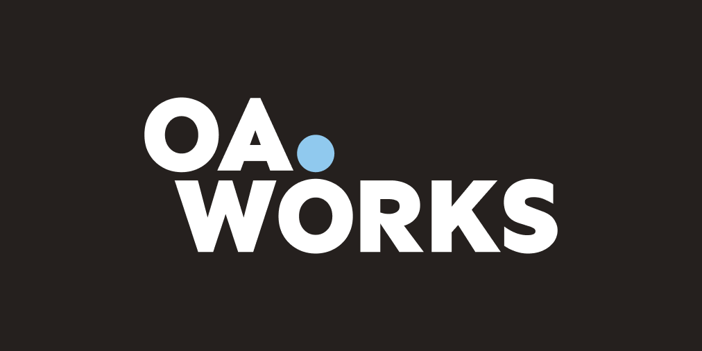 The dot in OA.Works wordmark expands to fill the page and reveal the Code for Science & Society logo.