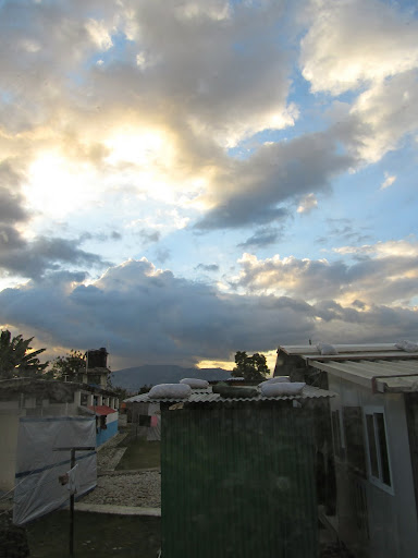 The rain is coming. As seen from the office window