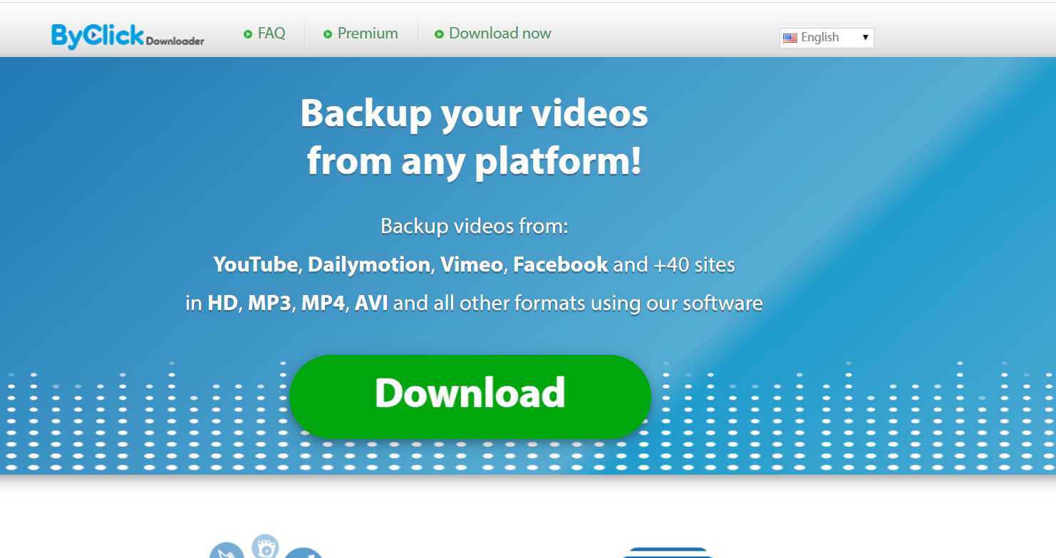 ByClick Downloader homepage screenshot