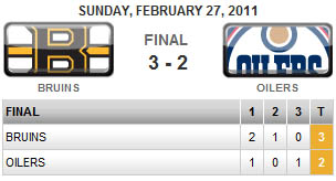 Boston Bruins defeat the Edmonton Oilers 3-2, Game 62