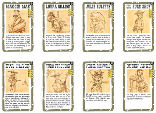 Robbers' Roost BANG! Expansion Cardsheet 2