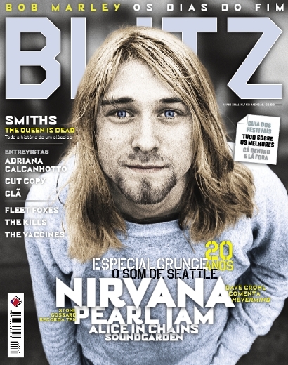 Kurt Cobain na capa da portuguesa Blitz