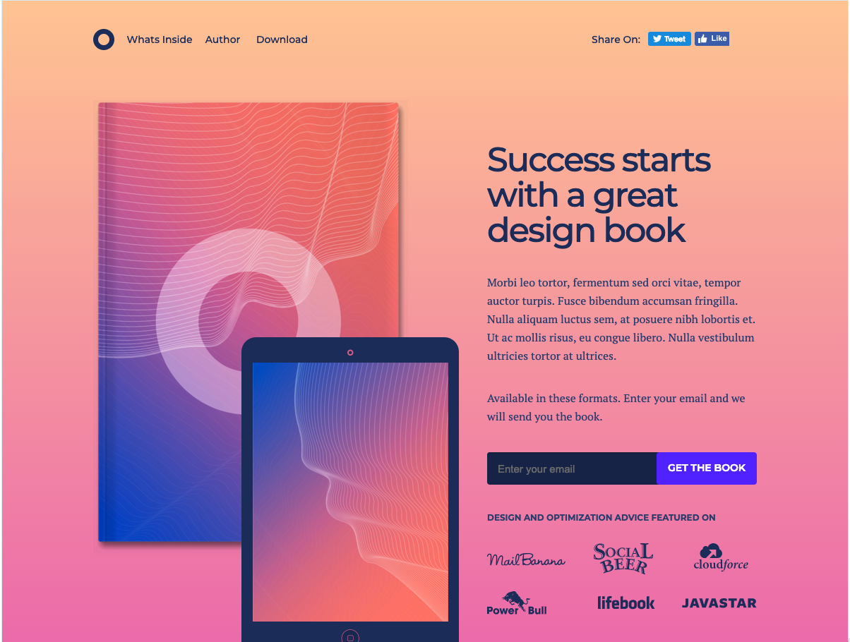 O-Book Landing Page from Unbounce