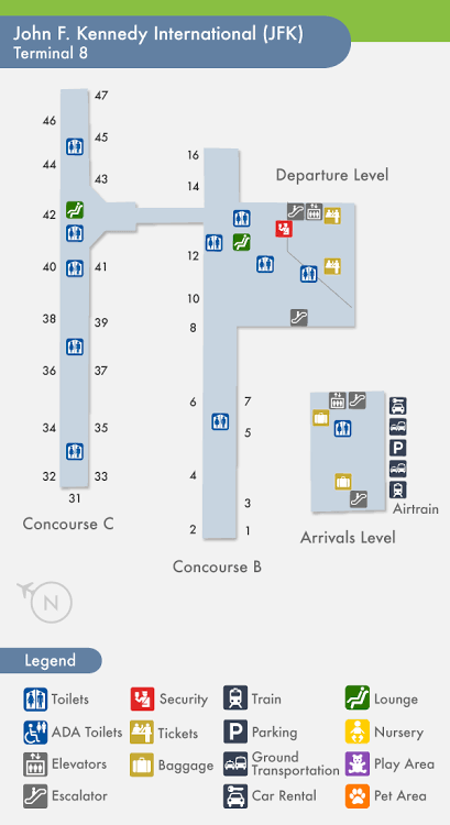 JFK Airport Terminal 8 Map