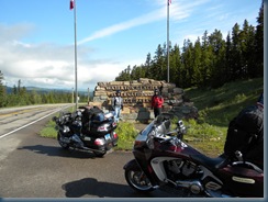 Entering Canada from Glacier Park MT into Waterton Lakes NP, Alberta, Canada