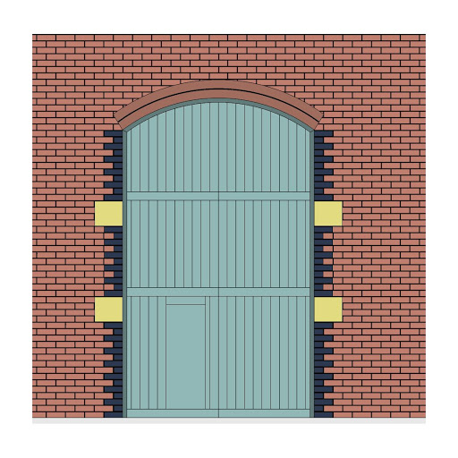 Drawing of double door