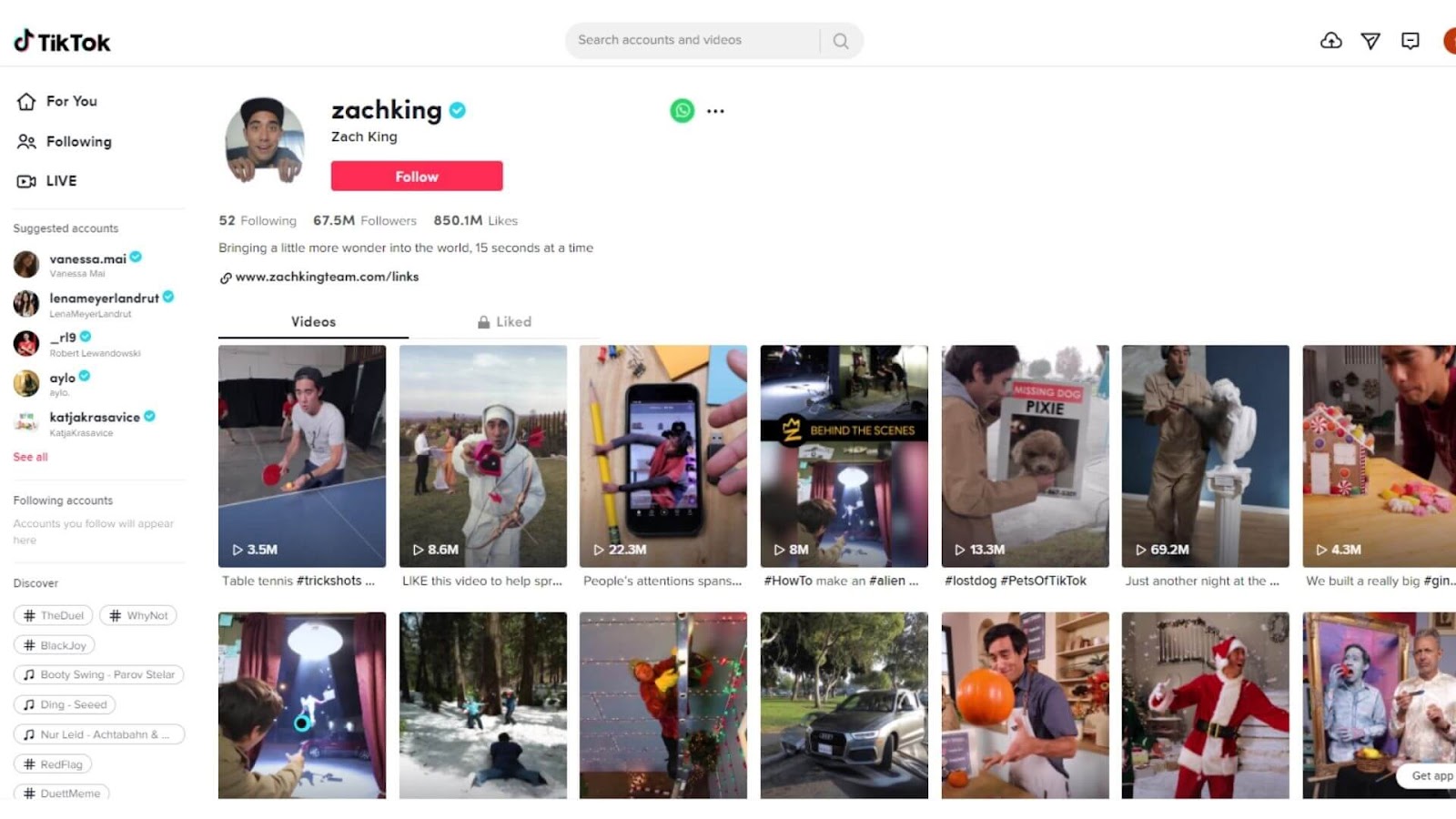 biggest TikTok stars;  Zach King 