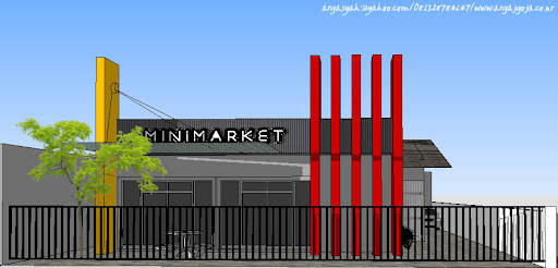 Desain Minimarket Tumbuh Dengan Luas Bangunan 180 m2