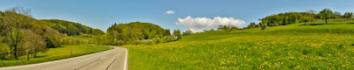 Saftig grüne Wiesen und blauer Himmel Saftig grüne Wiesen und blauer Himmel