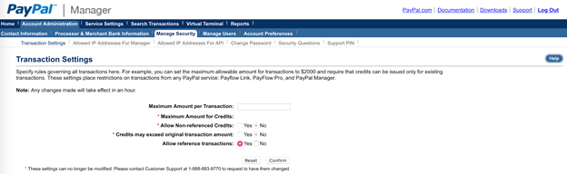 Paypal Salesforce Integration: Paypal Manager