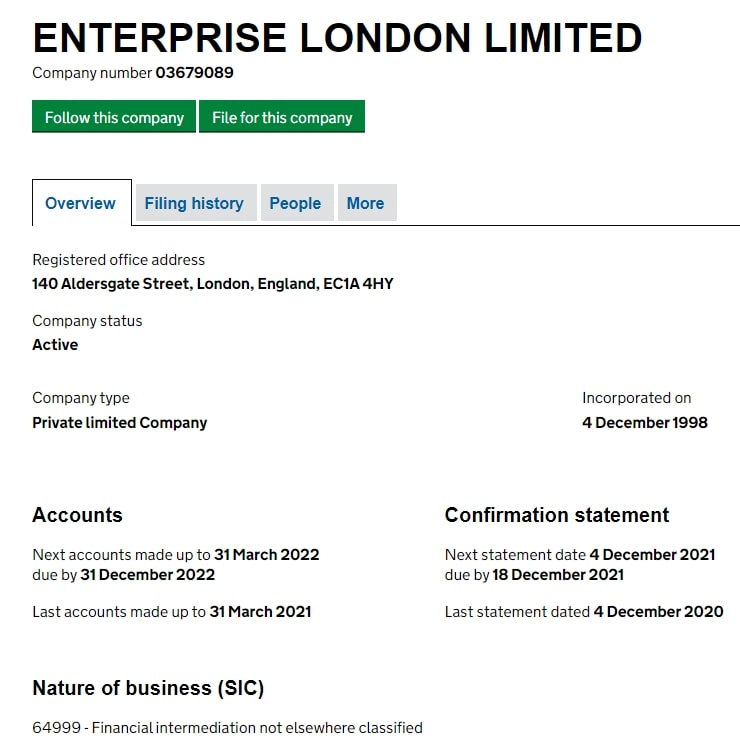 Enterprise London Limited: отзывы, анализ сайта и подробный разбор предложений