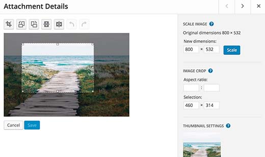 Editando imagens no WordPress