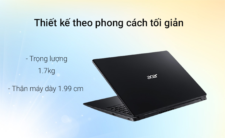 Laptop ACER Aspire 3 A315-56-502X (NX.HS5SV.00F) | Thiết kế phong cách tối giản  