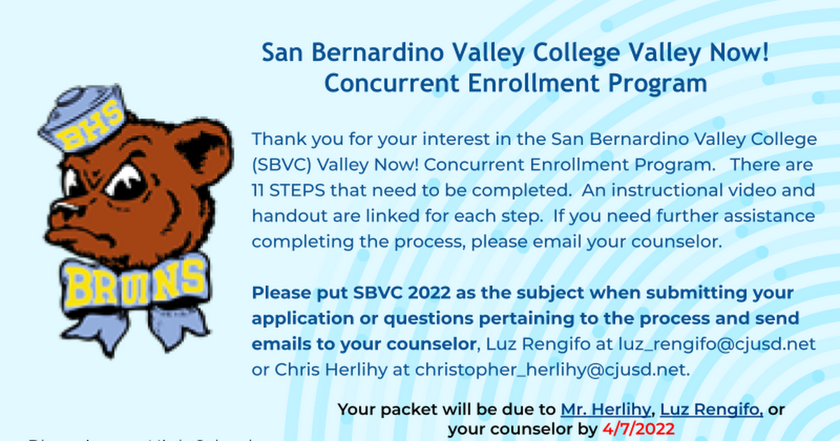 Valley Now! Concurrent Enrollment Presentation