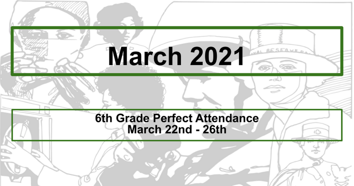 6th Grade Perfect Attendance 22-31