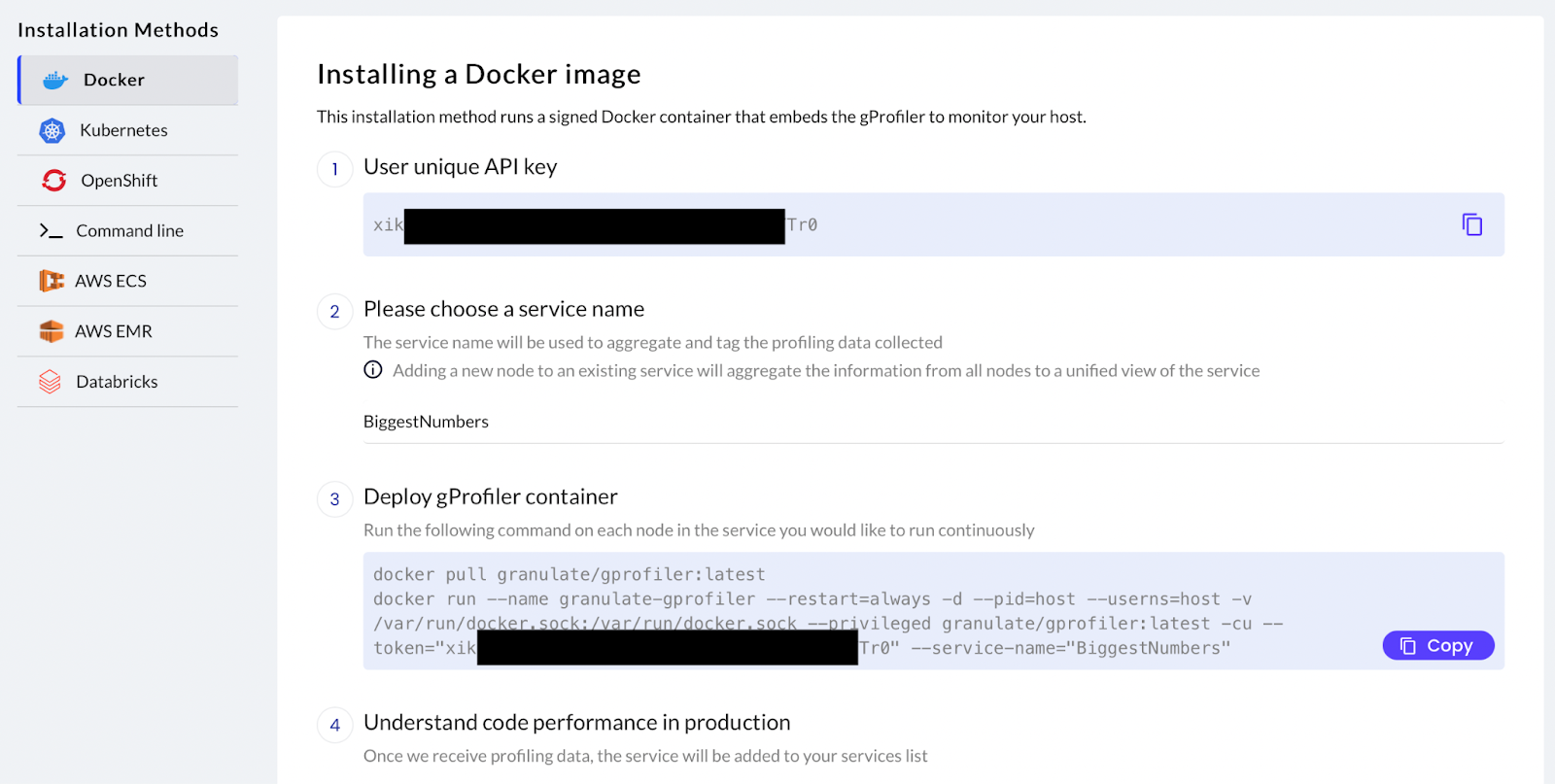 Figure 2: Instructions on how to integrate gProfiler into a Docker environment