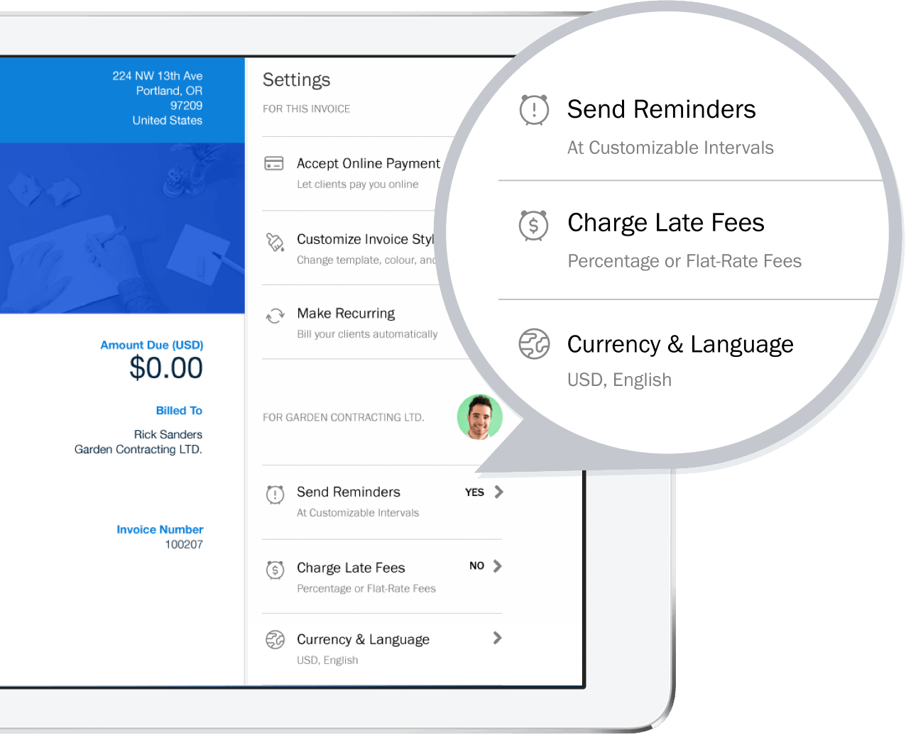 FreshBooks also includes customizable invoice designs.
