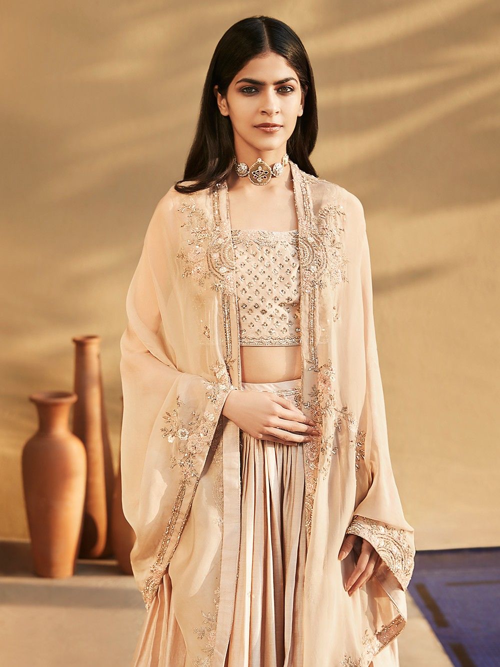 the loom - Grey Hand Embroidered Chanderi Silk Blouse