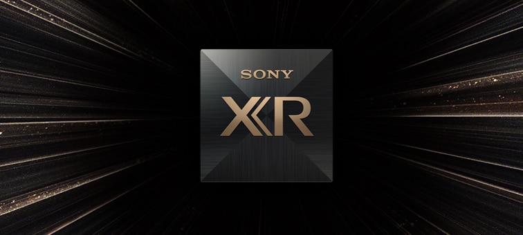 Image of Cognitive Processor XR chip on a black and gold starburst background