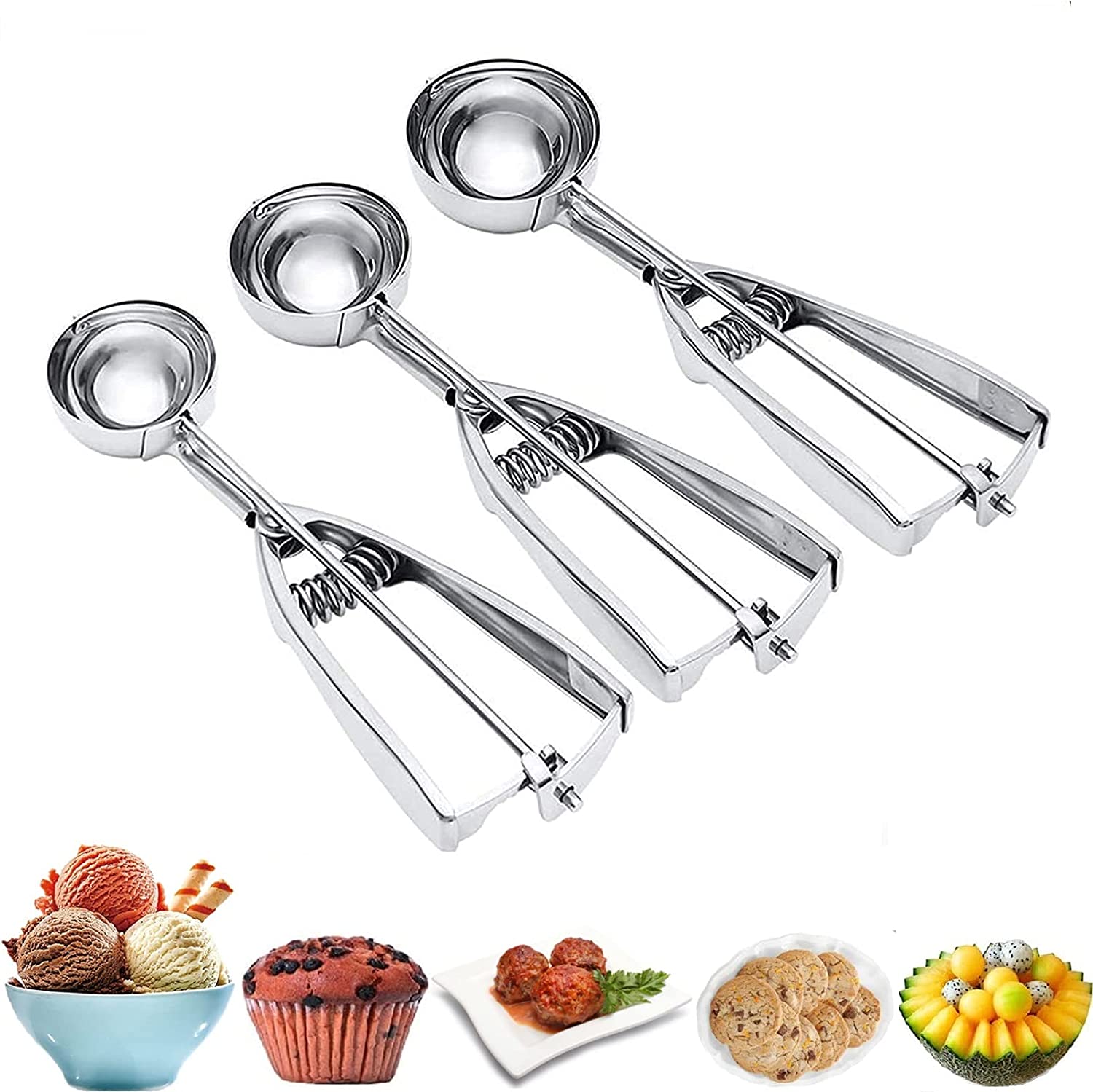 1 Pack Ice Cream Scoop, 32 Ml/1 Oz, 4.5 Cm Diameter, Stainless Steel