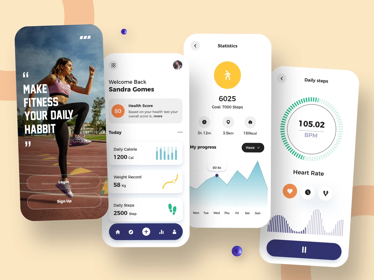 Health and Fitness Monitoring as well as a Learning app