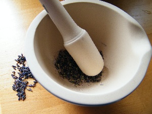 crushing culinary lavender