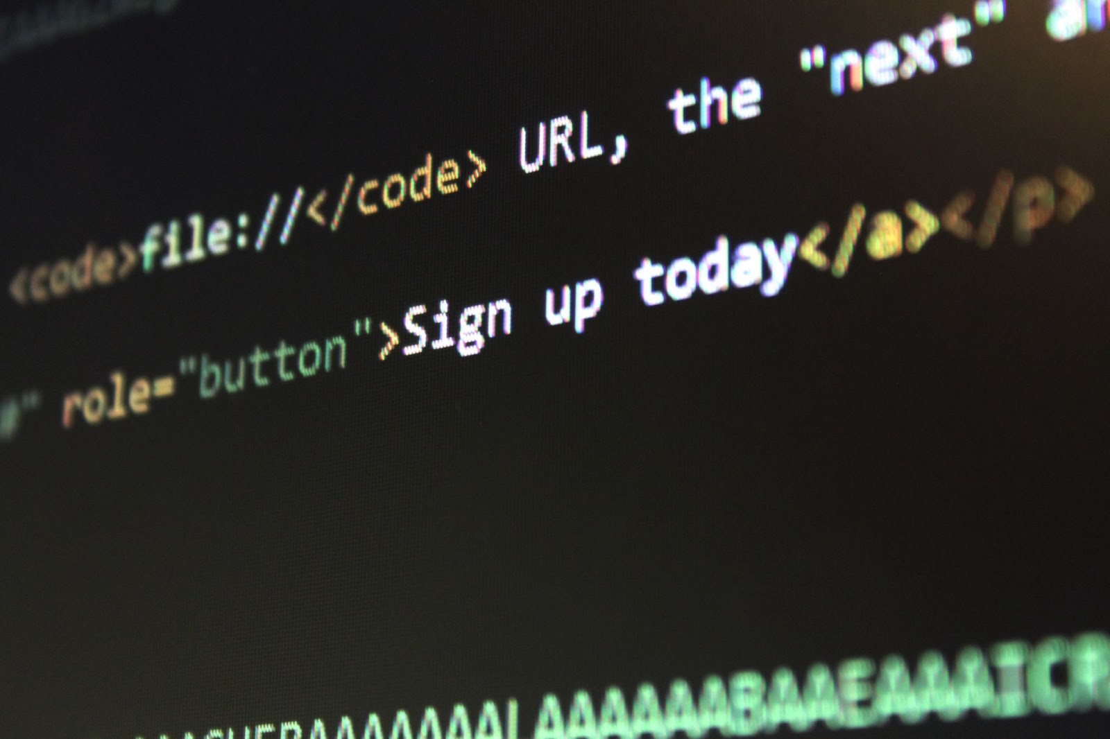 A button on a coding platform displaying the text Sign up today