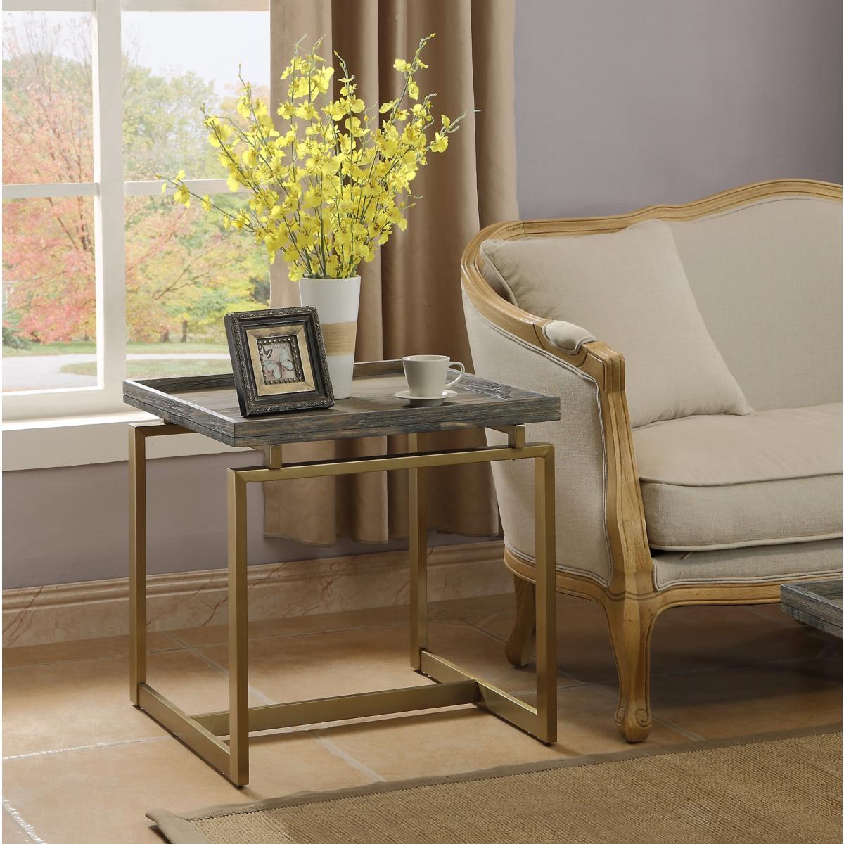 accent table with plant 