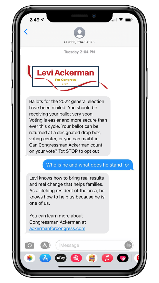 GOTV Texts - Mail-In Ballot Chasing - Congressional Campaign
