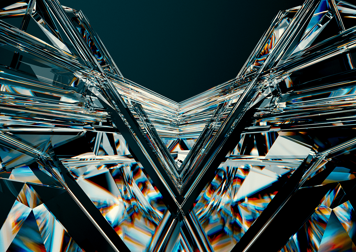 abstract cinema4d geometric glass organic redshift shapes