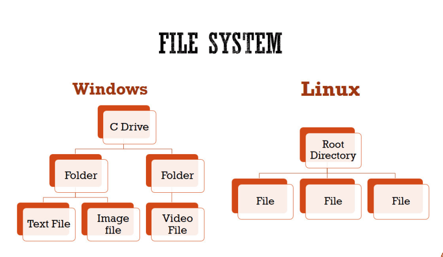 File system in Windows and Linux