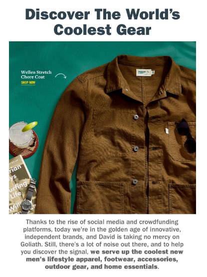 Huckberry Newsletter email