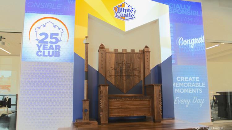 The new White Castle HQ has a throne in the lobby, and yes visitors can take a seat.