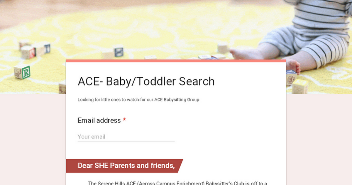 ACE- Baby/Toddler Search