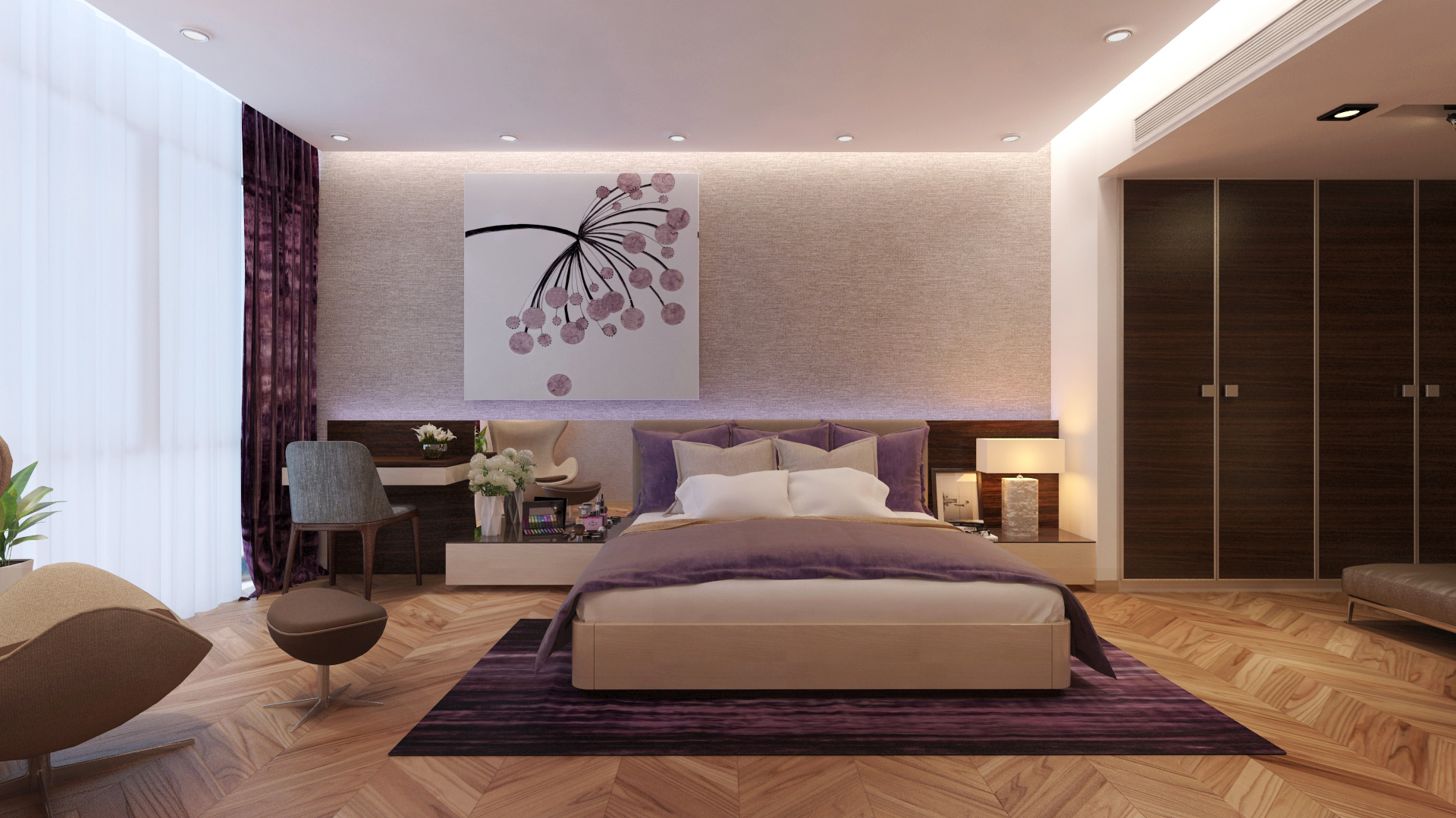 Thiết kế phòng ngủ đẹp sang trọng với phong cách hiện đại. Phòng ngủ đẹp sang trọng 4