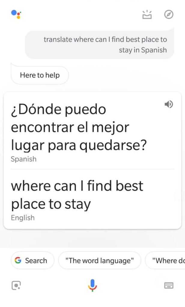 Google Assistant as Translator