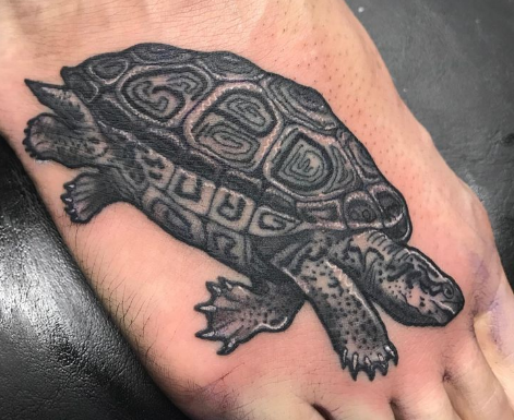 Tattoo of turtle