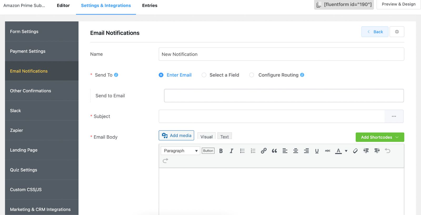 payment settings, Fluent Forms