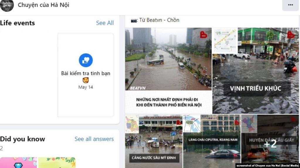 Ảnh tư liệu - Những hình ảnh úng ngập tại Hà Nội được đăng tải trên mạng xã hội sau 2 trận mưa đầu hè 2022