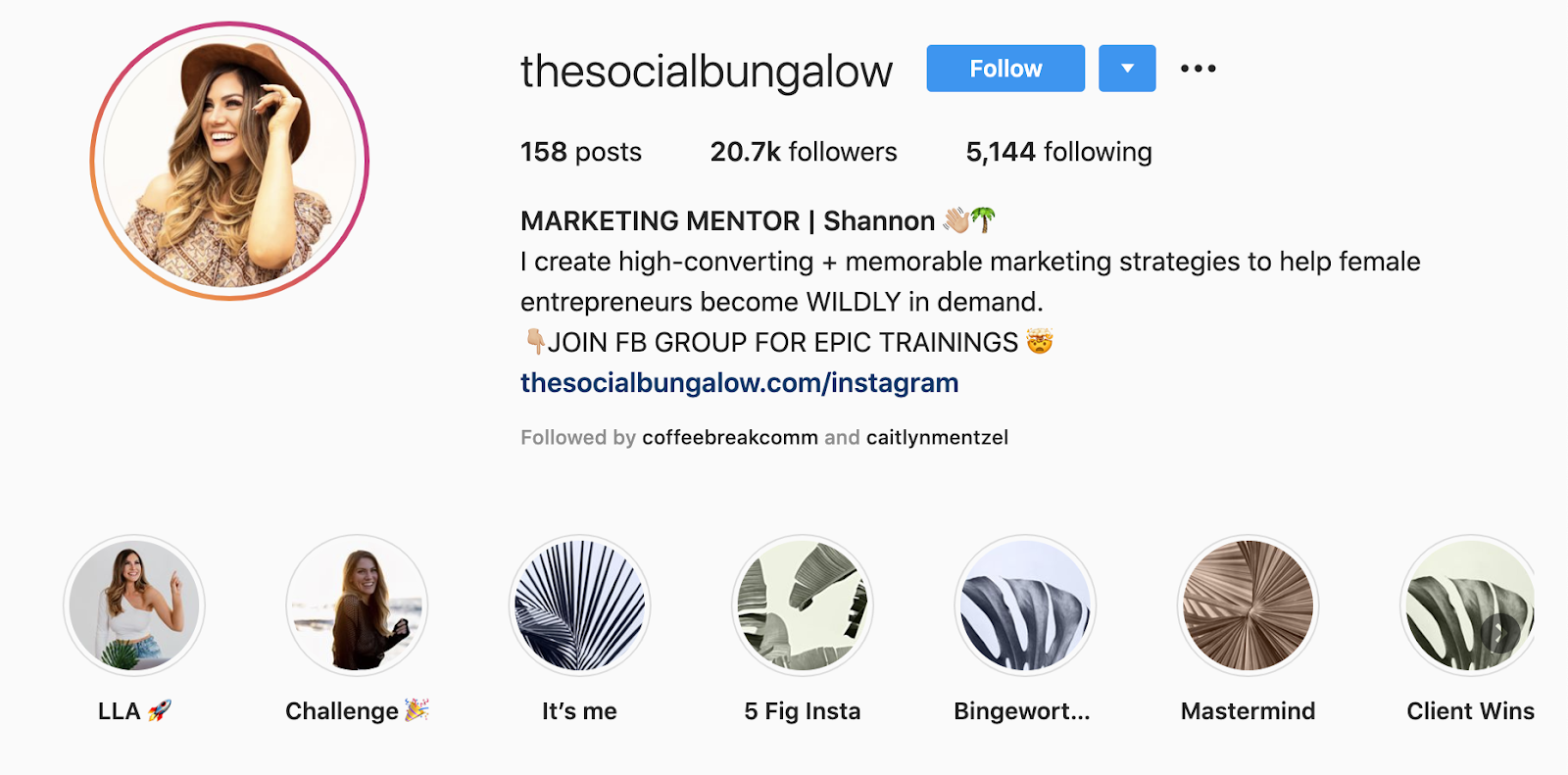 Instagram highlight covers example