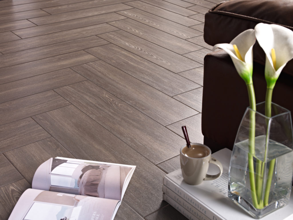 Wood-Look tile living room floor