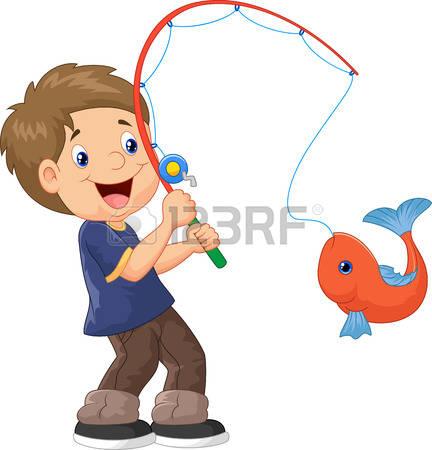 cartoon fishing: Illustration of Cartoon Boy fishing Illustration