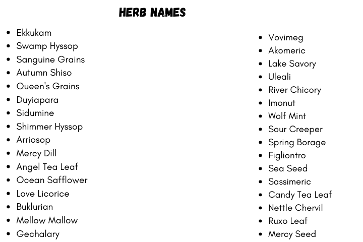 Herb Names