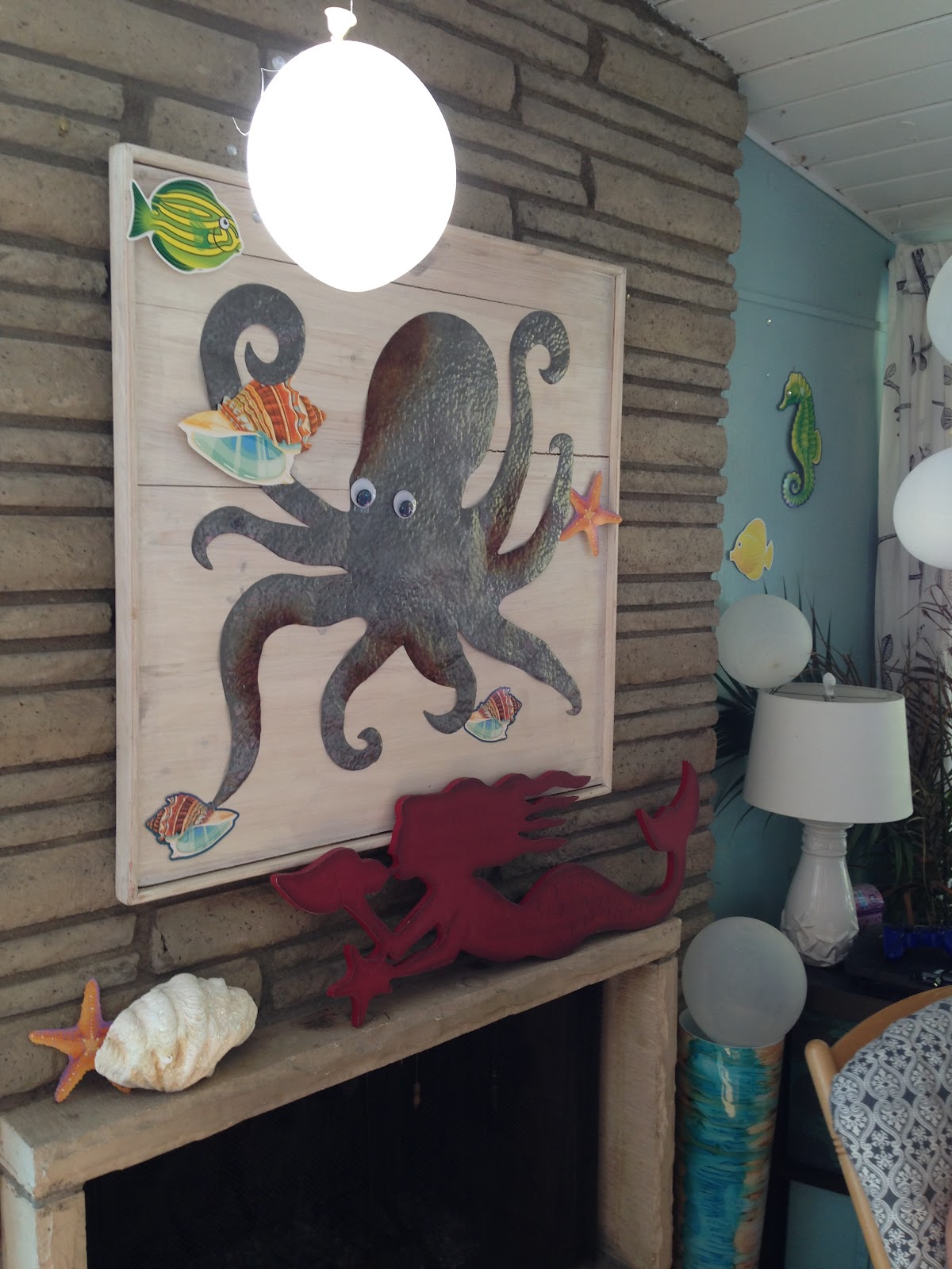 octopus wall art for little mermaid party