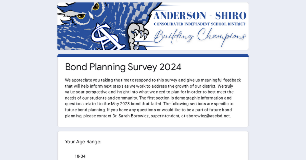 Bond Planning Survey 2024