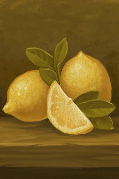 Amazon.com: Lemons - Oil Painting (9x12 Art Print, Wall Decor ...