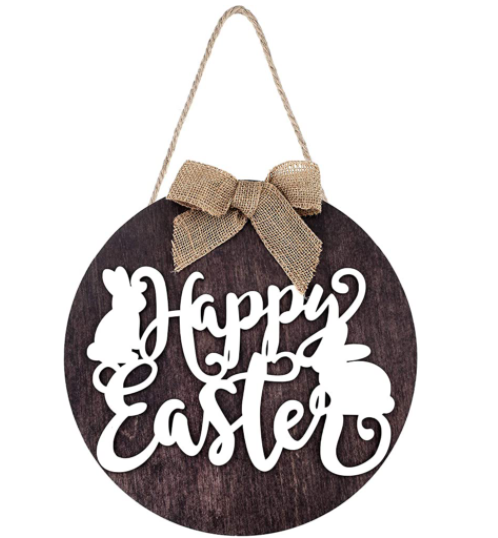 happy easter wooden sign