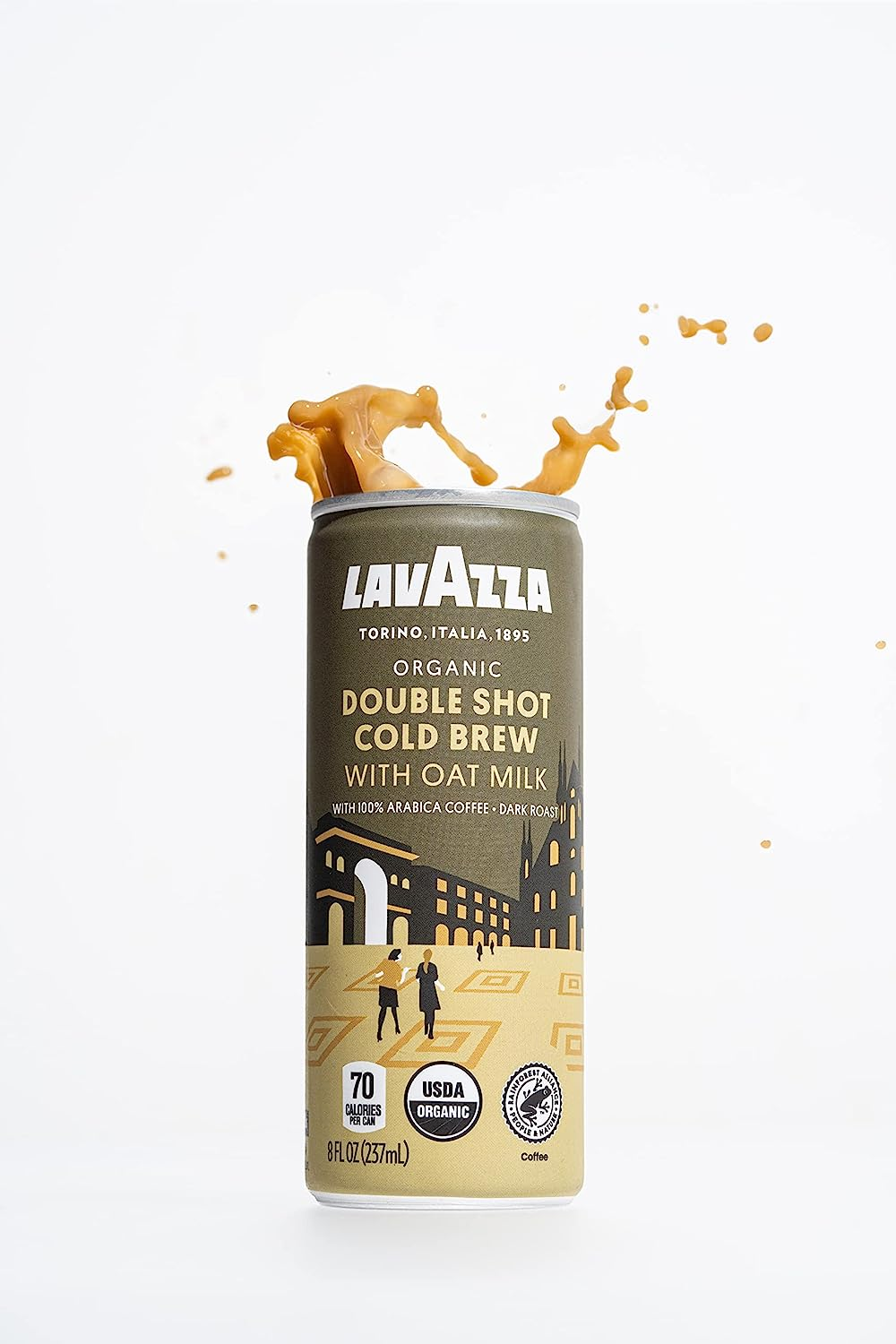 Lavazza Organic Double Shot Oat Milk,8 Fl Oz Can