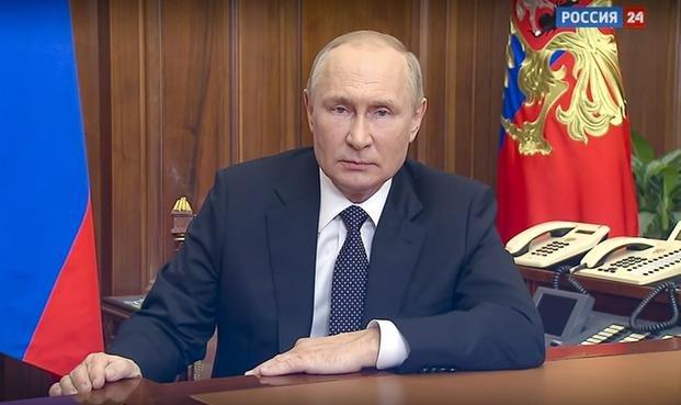 Russian President Vladimir Putin addresses the nation in Moscow, Russia