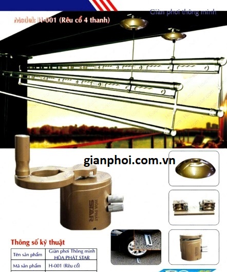 Giàn phơi thông minh hòa phát h001 chính hãng giá tốt, miễn phí 100% lắp đặt